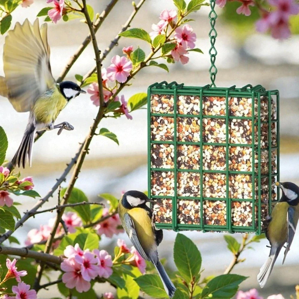 Metal Hanging Wild Bird Seed & Nut Feeder Feeding Station Garden Easy Fill/Clean